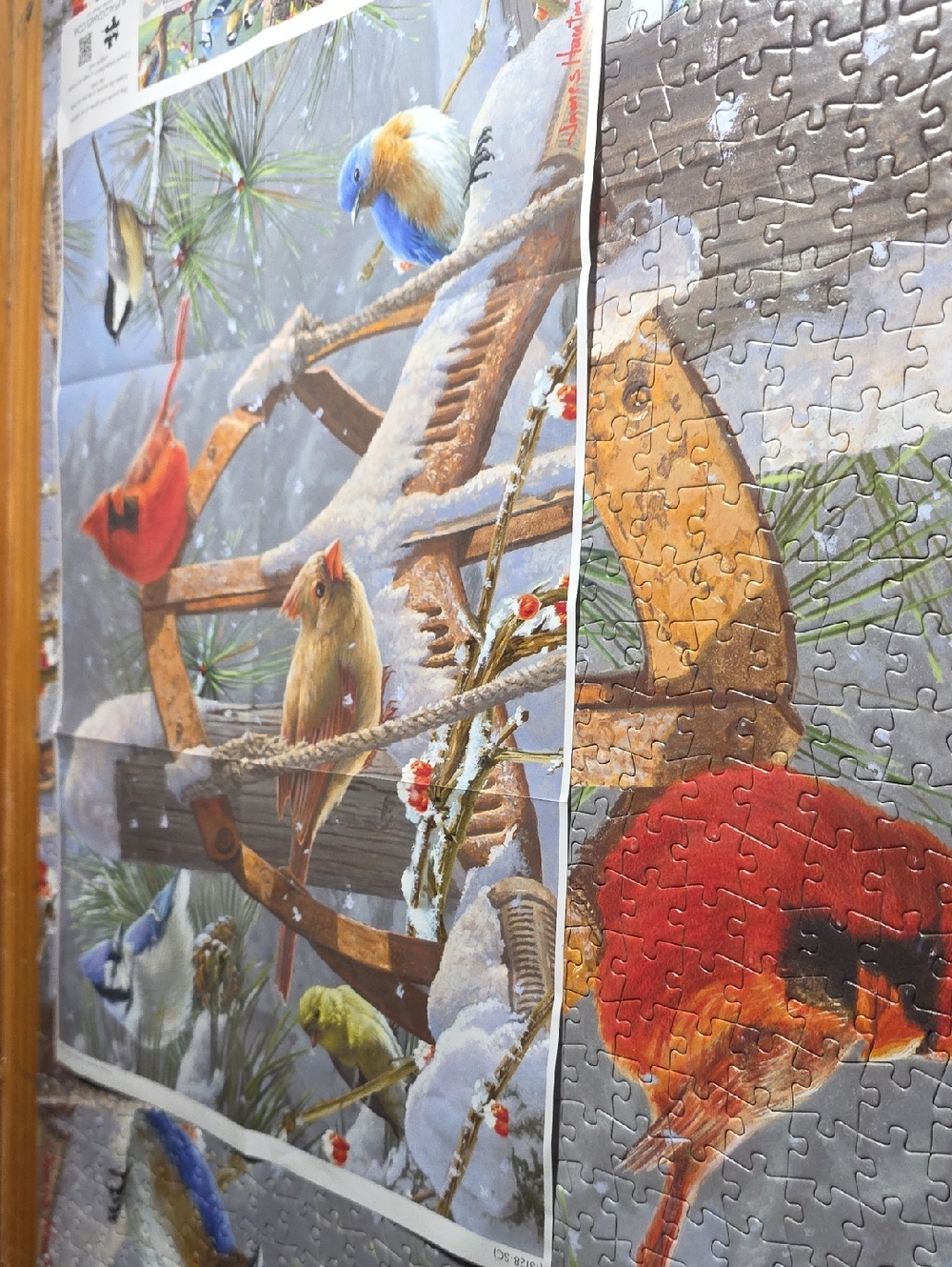 Winter Bird Puzzle for Kids - Multicolor Bird Scene Puzzle
